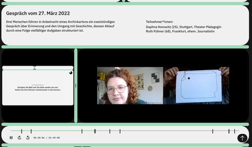 Daphna Horowitz und Ruth Fühner in Auseinandersetzung mit den Fundstücken der  Börneplatz-Synagoge / Credits/ Screenshots von unboxing-past.de
